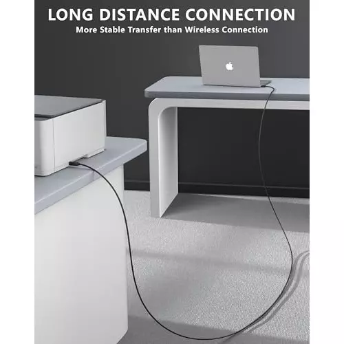 FEDUS USB A Male To USB B 2.0 Male Cord Cable ‎Black 5 m