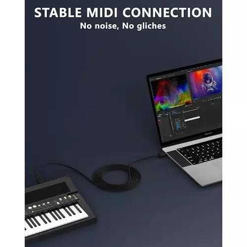 FEDUS USB A Male To USB B 2.0 Male Cord Cable ‎Black 5 m
