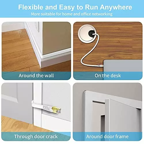 FEDUS Flat RJ45 Cat7 Ethernet Cable ‎White 1 m