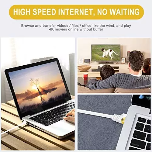 FEDUS Flat RJ45 Cat6 Ethernet Cable ‎Orange 15 m