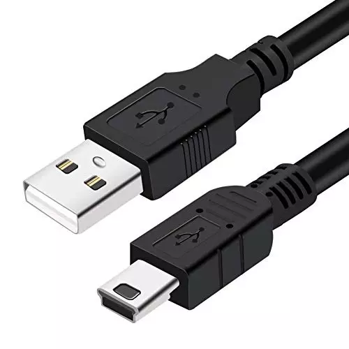 FEDUS Charger Cable USB 2.0 A to Mini 5 Pin B for External HDDS/Camera/Card Readers Black, 1.5 m