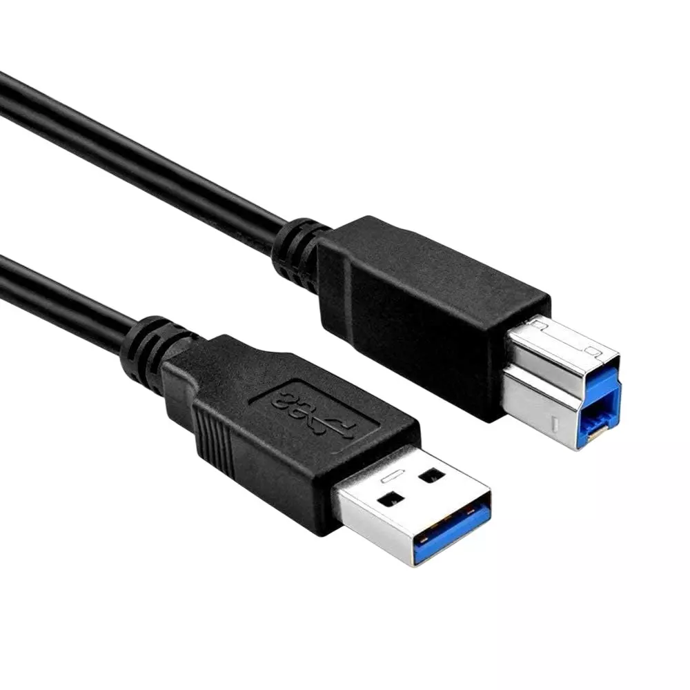 Mak World Printer Cable 15 m Type A Male to Type B Male 5 Gbps Transfer Speed Black, Blue