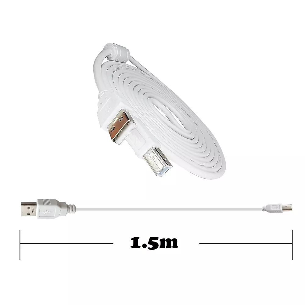LOTA USB Printer Cable A Male to B Male High Speed PVC White 1.5 m, ‎MST-801-LT