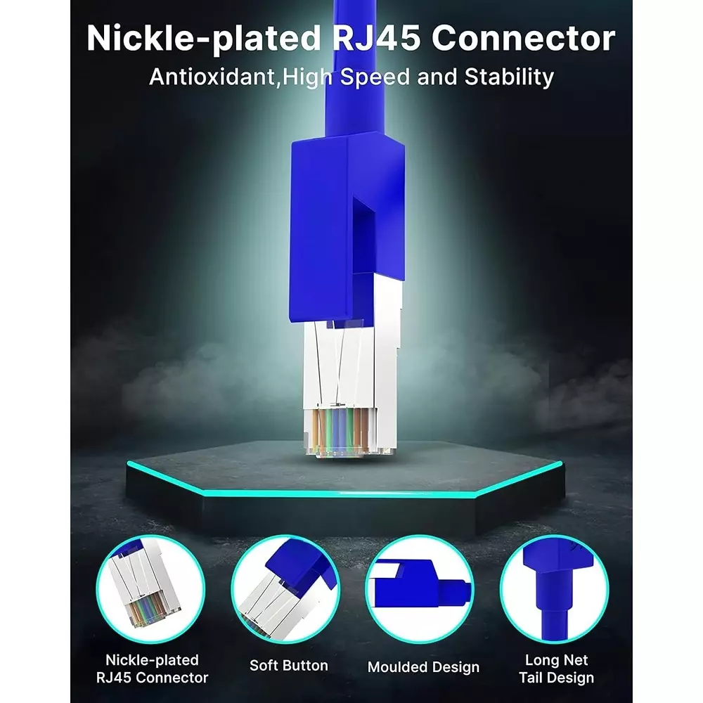 LOTA Cat6 Ethernet Cable High Speed PVC Blue 1.5 m with RJ45 Connector, ‎MST-3112-LT