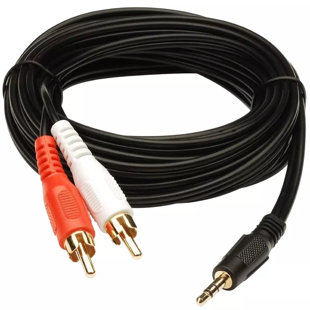 LOTA 3.5 mm Aux to 2-Male RCA Adapter Cable 1.5 m with Gold-Plated Plugs for Clear Sound Transmission, MST-1305-LT