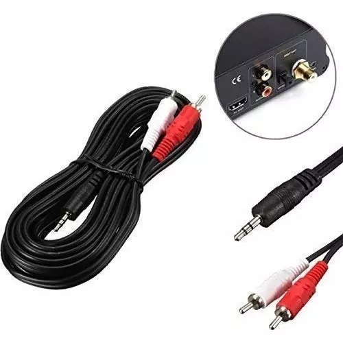LOTA 3.5 mm Aux to 2-Male RCA Adapter Cable 1.5 m with Gold-Plated Plugs for Clear Sound Transmission, MST-1305-LT