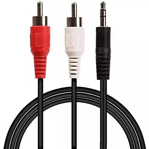 LOTA 3.5 mm Aux to 2-Male RCA Adapter Cable 1.5 m with Gold-Plated Plugs for Clear Sound Transmission, MST-1305-LT