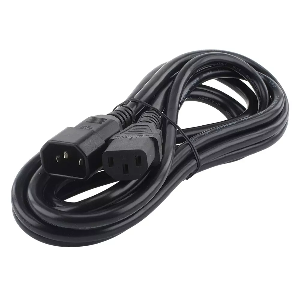 LOTA Heavy-Duty C13 to C14 Power Extension Cord Black 1.5 m Supports Upto 10 A 250 V, MST-1265-LT