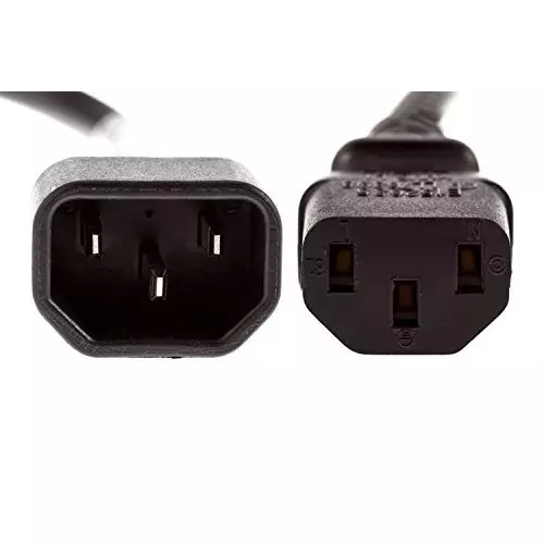 LOTA Heavy-Duty C13 to C14 Power Extension Cord Black 1.5 m Supports Upto 10 A 250 V, MST-1265-LT