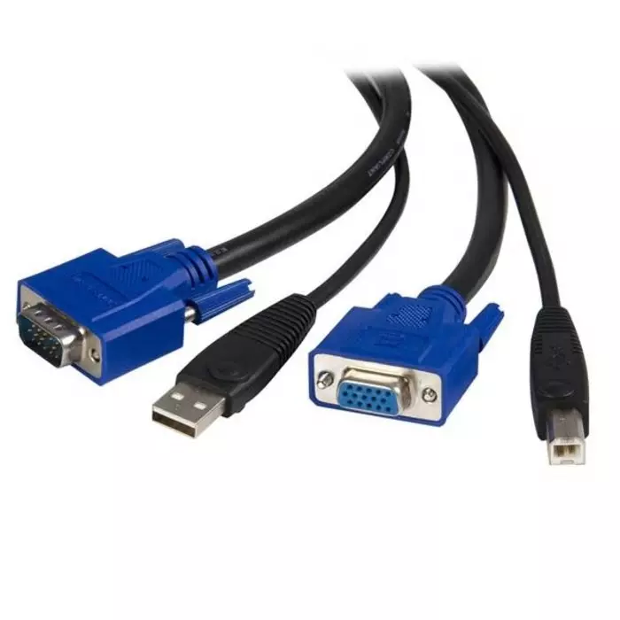 StarTech.com Male USB A & VGA to Female Male USB B & VGA KVM Cable 1.8m, SVUSB2N1_6