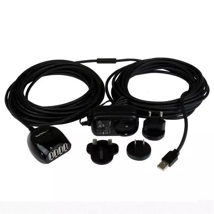 StarTech.com Male USB A to Female USB A x 4 Cable 480 Mbps USB 2.0 15 m, USB2EXT4P15M