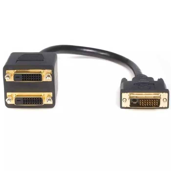 StarTech.com Male DVI-D Dual Link to Female DVI-D Dual Linkx2 Cable 300mm Black Sheath, DVISPL1DD