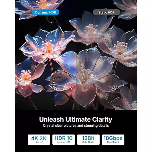 Tech-X HDMI 2.0 Cable 1.5 m Supports 4 K@ 60 Hz, 2 K@120 Hz, 1080 @ 240 Hz HDR, ARC, HDR, 3D for Gaming Console, Monitor, Security Camera & More, ARCUS