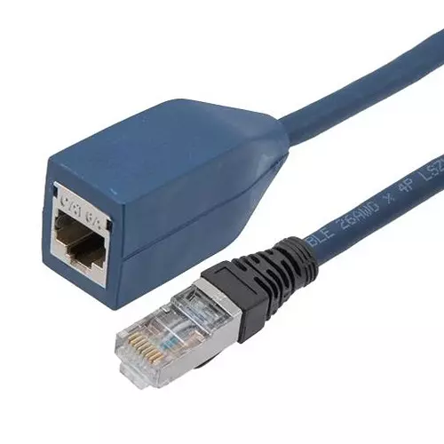 L-COM Enet Cord, Cat6A, Rj45 Plug-Jack, 6", TRD626ADSZ-MPTL-0.5F