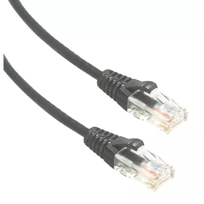 AMPHENOL CABLES ON DEMAND Patch Cable, 8P8C, Rj45 Plug-Plug, 14 , MP-6A28GNSBLK-014