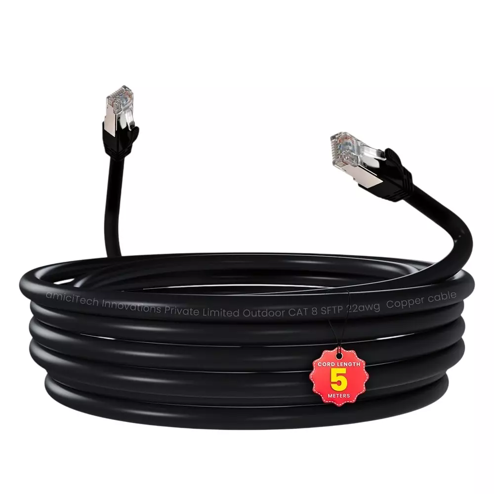 amiciTools Ethernet Cable 22 AWG 40 Gbps Speed 5 m Length