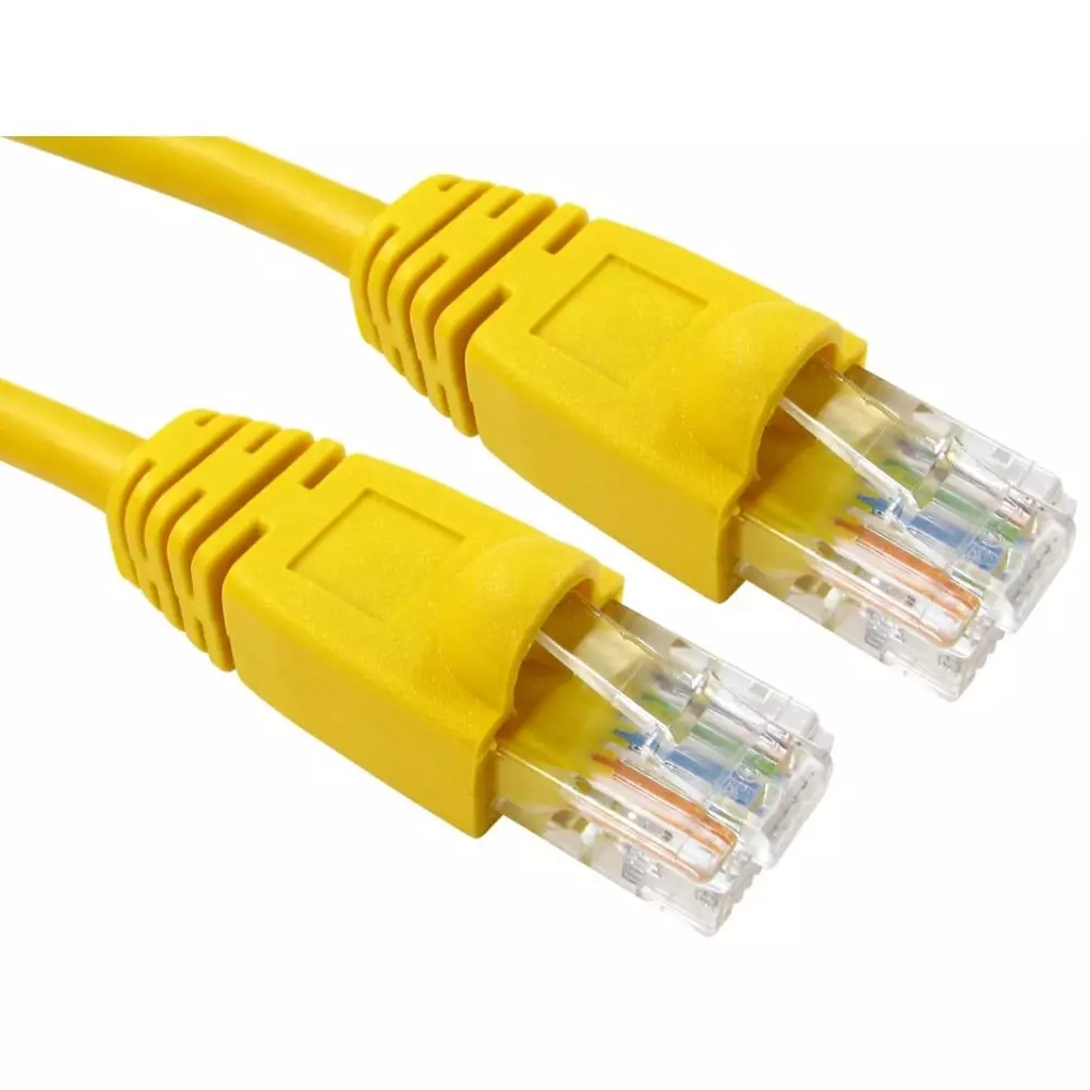RS PRO Ethernet Cable Polyvinyl Chloride 500 mm Length Yellow, 2862986