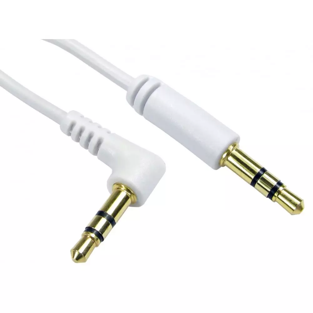 RS PRO Auxiliary Cable Male 3.5 mm Stereo Jack Connector 2 m Length White, 2862863