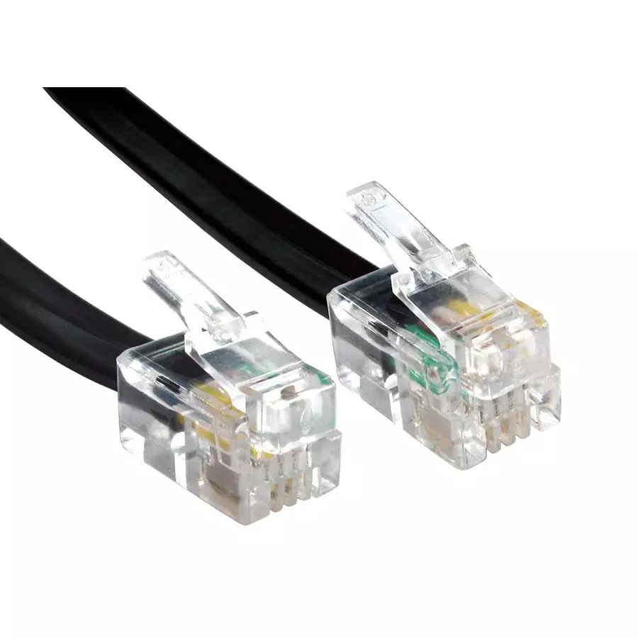 RS PRO Telephone Cable Polyvinyl Chloride RJ10 Male Connector 3 m Length Black, 2662232