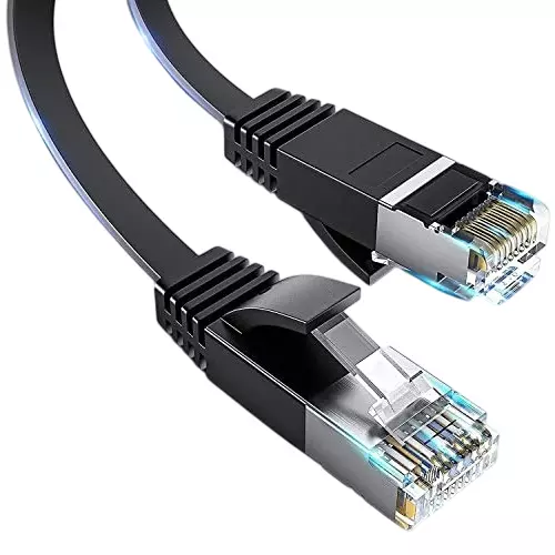 FEDUS Flat RJ45 Cat6 Ethernet Cable Black 10 m