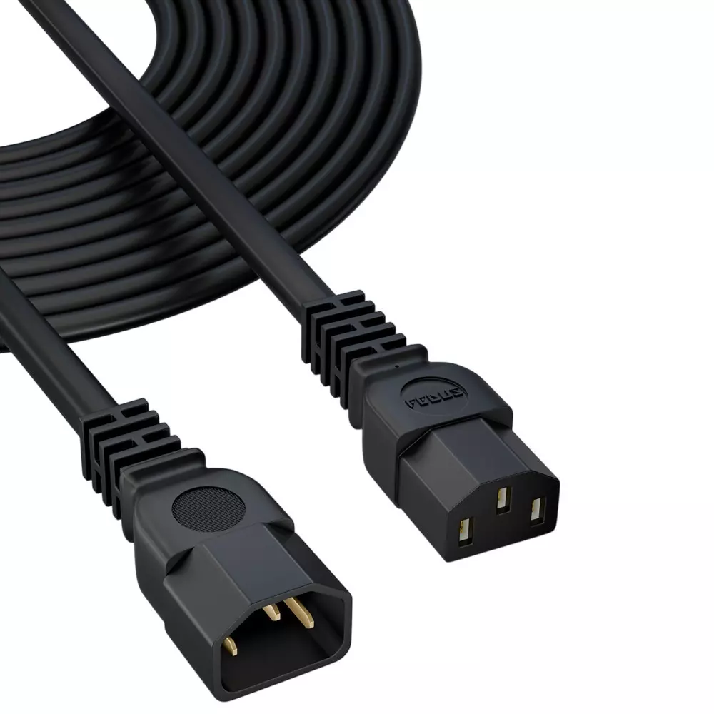FEDUS Male to Female Power Extension Cord Cable 10 Amp 18 AWG 1.8 m Black