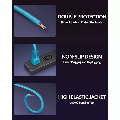 FEDUS Male to Female Power Extension Cord Cable 10 Amp 18 AWG 1 m Blue