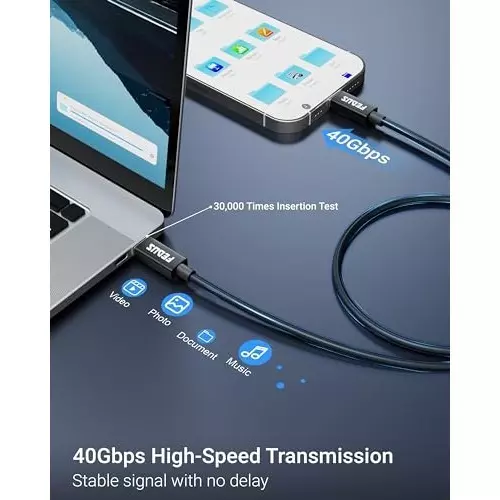 FEDUS USB 4 Thunderbolt 4 Cable Black 2 m