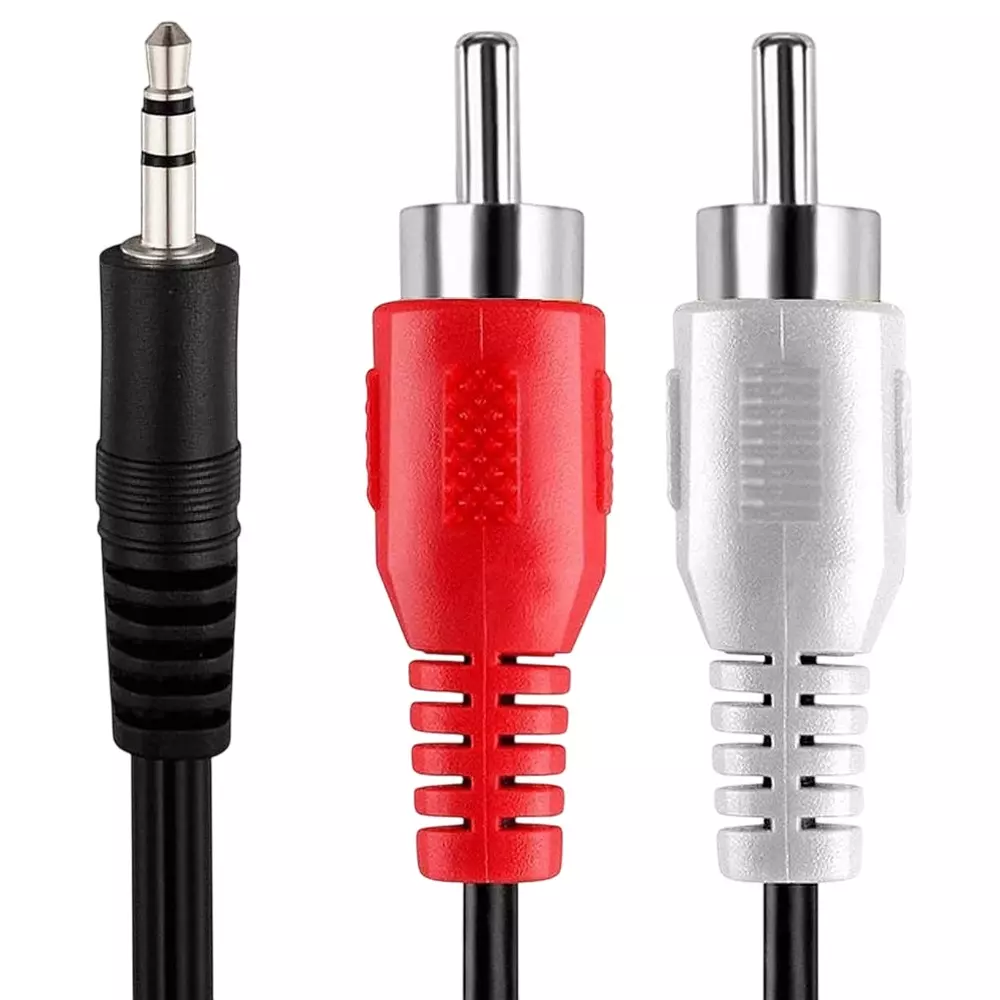 FEDUS Stereo Audio Male to 2 RCA Male Cable Black