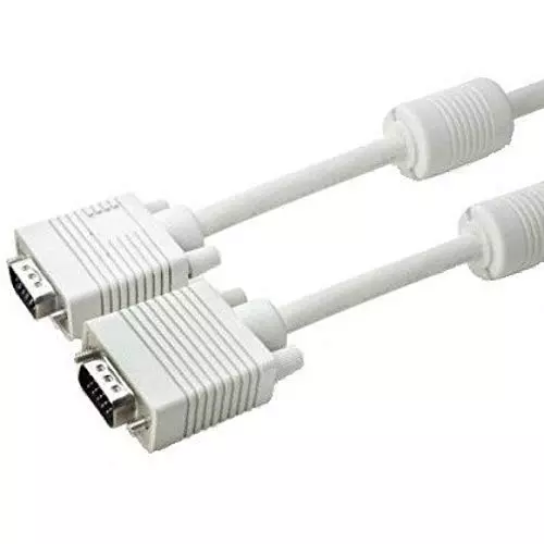 FEDUS 15 Pin Male to Male VGA Cable White 10 m