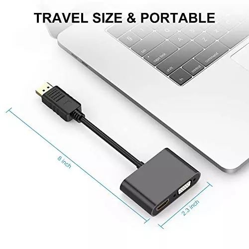 Mak World Display Port to HDMI VGA Splitter Converter VGA resolution up to 1920 x 1080@60 Hz Black