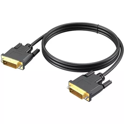 PremiumAV DVI-D 24+1 Cable 5 m (16Ft) Male to Male HDR Digital Video Cable with Gold-Plated Connectors for Computer, HDTV, Gaming, Monitor, Projector Black