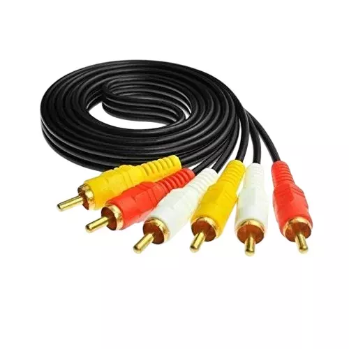LOTA 3RCA Male to 3RCA Male AV Cable Multi Color with Gold-Plated Connector, MST-1471-LT