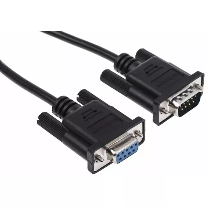 StarTech.com Male 9 Pin D-sub to Female 9 Pin D-sub Serial Cable 1 m PVC, MXT1001MBK