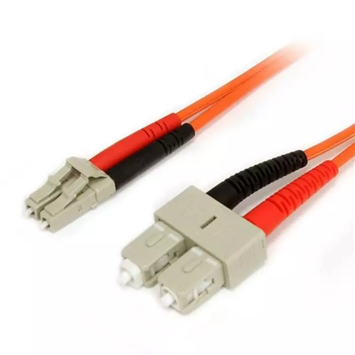 StarTech.com LC to SC Duplex Multi Mode OM1 Fibre Optic Cable 62.5/125 µm Orange 3m, FIBLCSC3