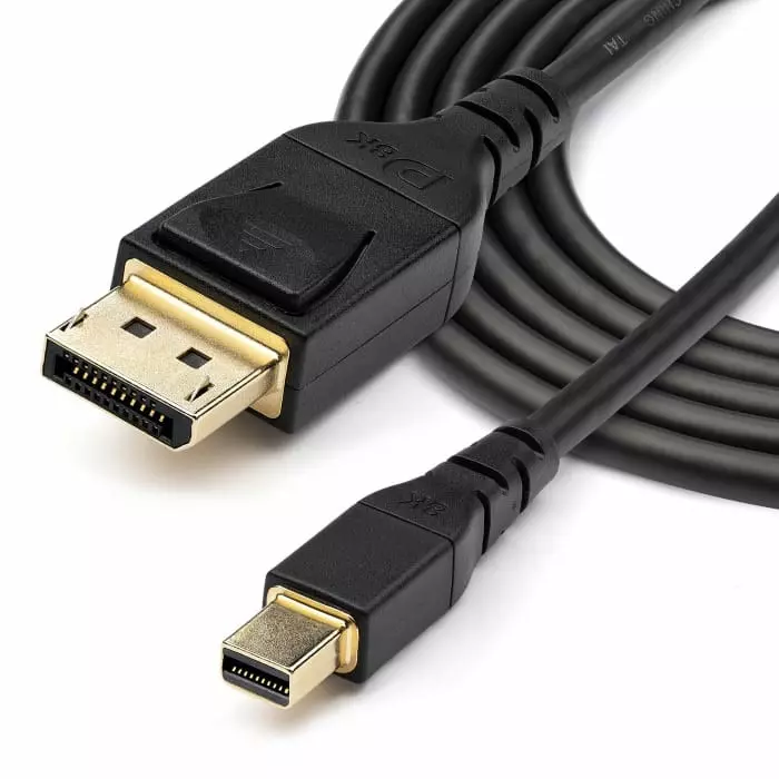 StarTech.com Male Mini DisplayPort to Male DisplayPort Cable PVC 8K @ 60 Hz 2m, DP14MDPMM2MB