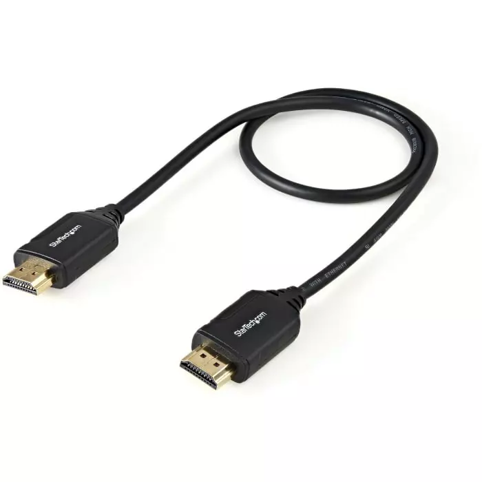 StarTech.com Male HDMI to Male HDMI Cable Premium High Speed 4K @ 60Hz 0.5 m, HDMM50CMP