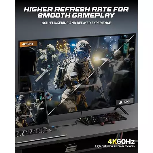 Tech-X HDMI 2.0 Cable 5 m Supports 4 K@ 60 Hz, 2 K@120 Hz, 1080 @ 240 Hz HDR, ARC, HDR, 3D for Gaming Console, Monitor, Security Camera & More, ARCUS