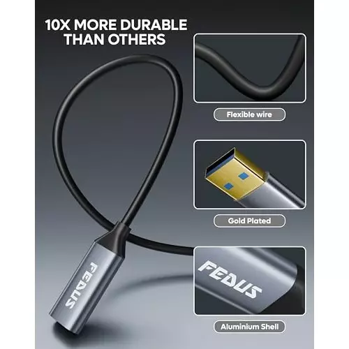 FEDUS USB to HDMI Adapter Cable 1920×1080 Resolution Type A Compatible For MacBook Air/Pro & Windows PC only