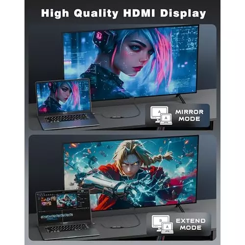 FEDUS USB to HDMI Adapter Cable 1920×1080 Resolution Type A Compatible For MacBook Air/Pro & Windows PC only