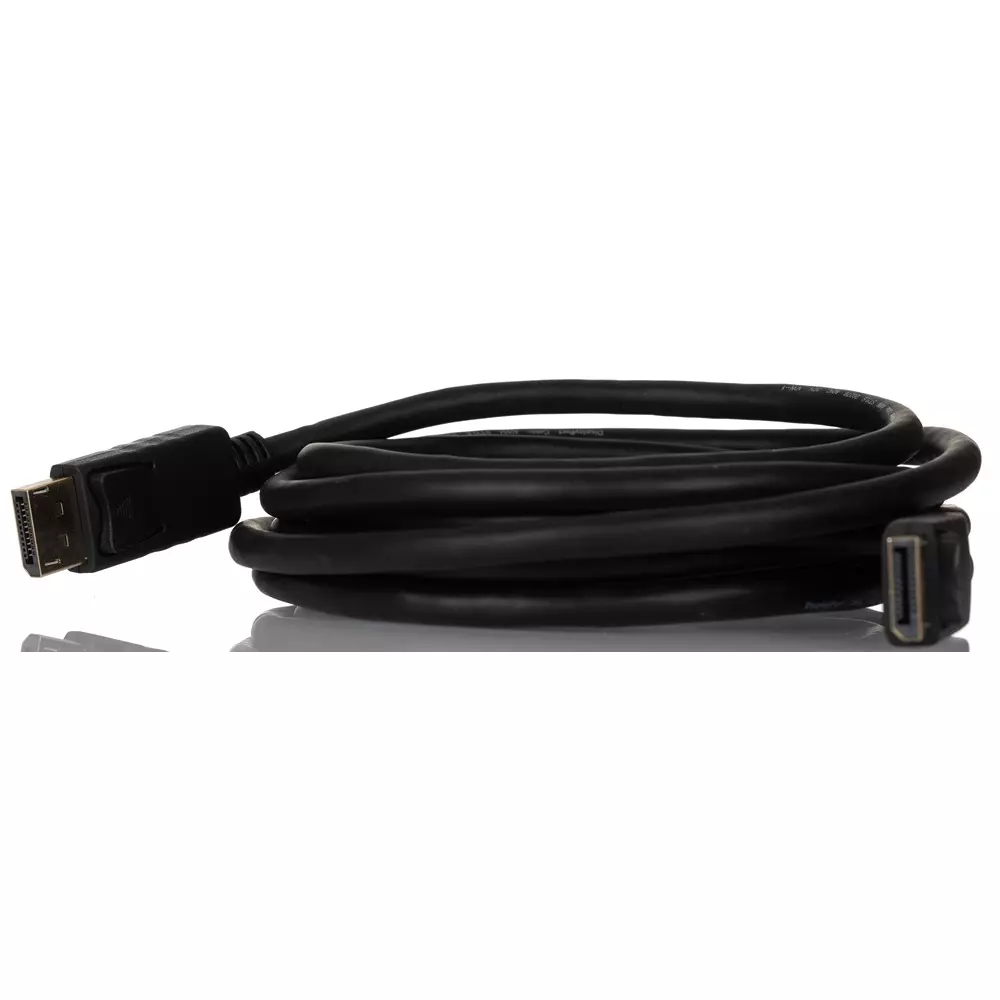 RS PRO DisplayPort Cable Male to Male 3 m Black Jacket Polyvinyl Chloride, 2668469 (Pack of 5)