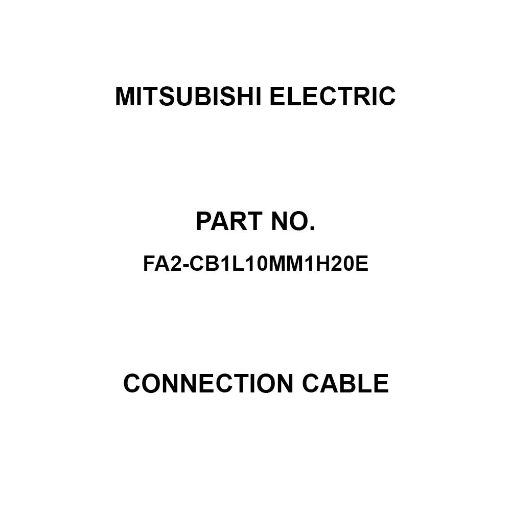 Mitsubishi Electric Connection Cable 1 Amp Rated Current, FA2-CB1L10MM1H20E