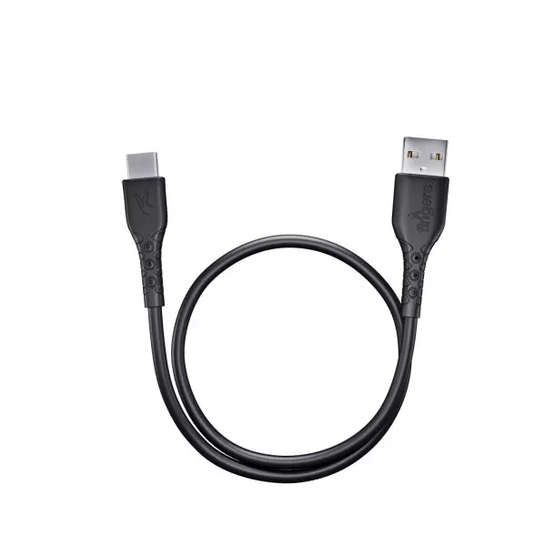 FINGERS USB-A to USB-C Cable 1 m Cable Length PVC Material 480 Mbps Transfer Speed Black Color, FMC- TypeC-09