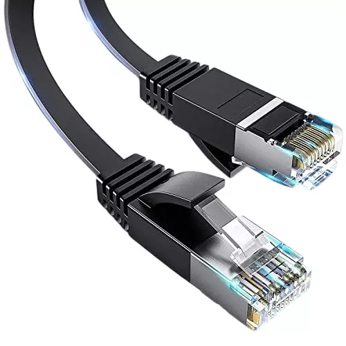 FEDUS Flat RJ45 Cat6 Ethernet Cable Black 3 m