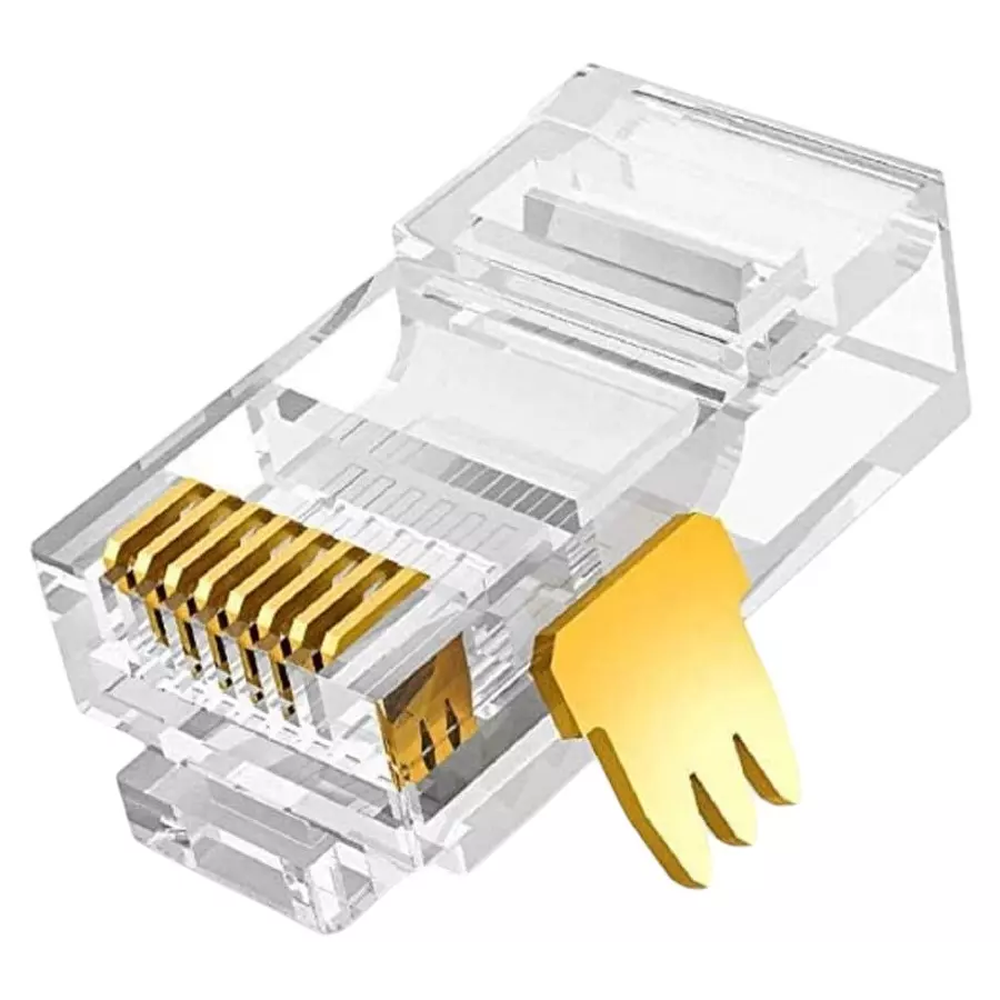 FEDUS RJ45 STP Connector Cat5, Cat5E, Cat6, Shielded Male-to-Male (Pack of 50 Pcs)