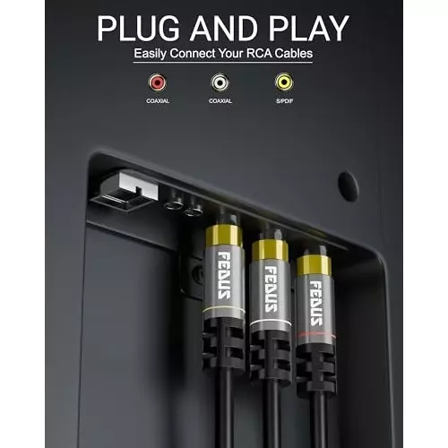 FEDUS 3RCA Male to 3RCA Male Double Shielded Cable Black 3 m
