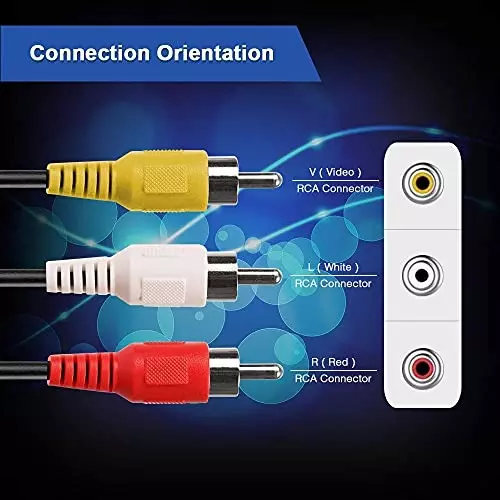 FEDUS 3RCA Male to 3RCA Male Double Shielded Cable Red, Yellow, White 10 m