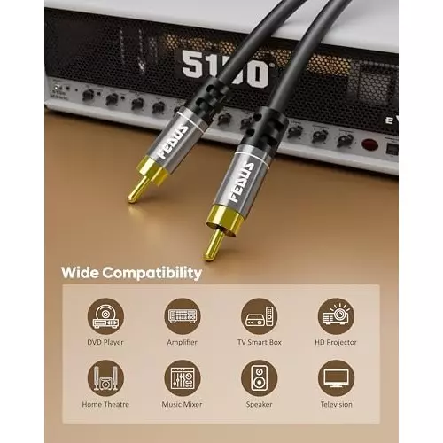 FEDUS RCA to RCA Cable Double Shielded Grey 3 m