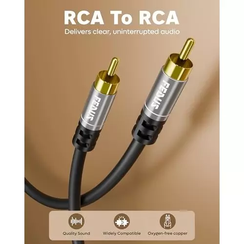 FEDUS RCA to RCA Cable Double Shielded Grey 3 m