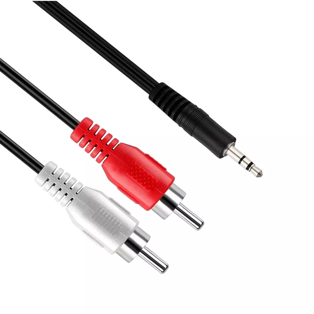 FEDUS Stereo Audio Male to 2 RCA Male 3.5 mm Jack Cable Black 5 m