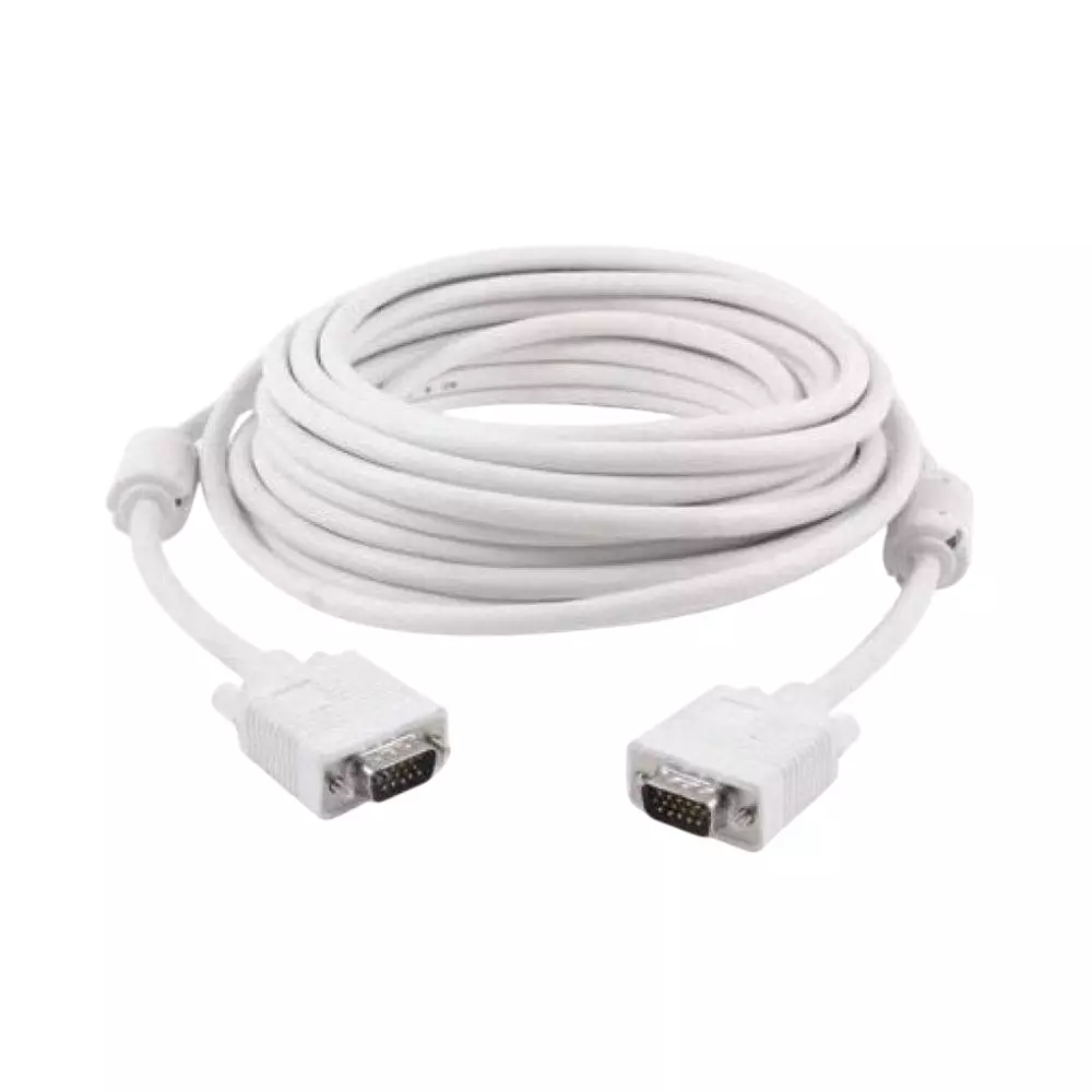 FEDUS 15 Pin Male to Male VGA Cable White 1.5 m